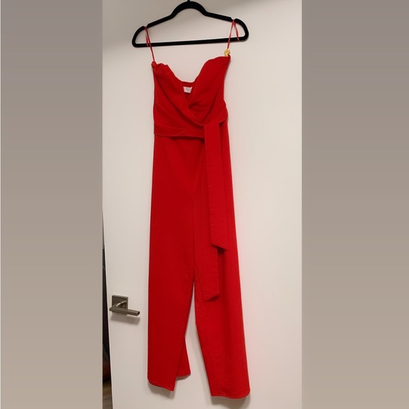 ASTR Zion Strapless Jumpsuit in Red - Picture 5 of 5